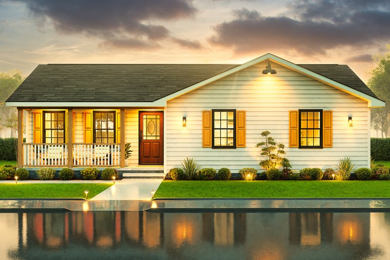 Home Plan - Exterior - Front Elevation 3 for Traditional House Plan #54-668 - 3 bed, 2 bath