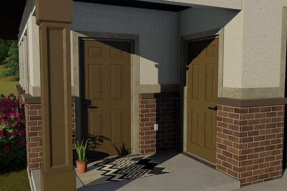 Exterior - Covered Porch for Traditional House Plan #1060-74, 0 bath
