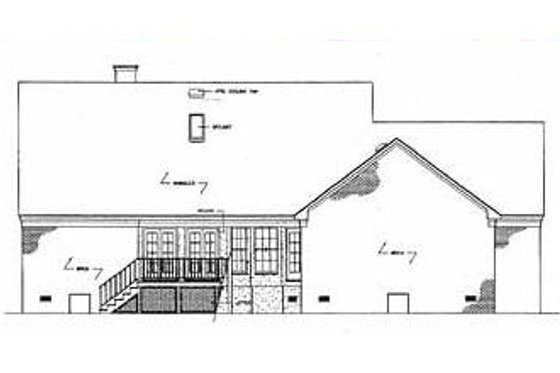 Exterior - Rear Elevation for Colonial House Plan #45-123 - 3 bed, 2 bath