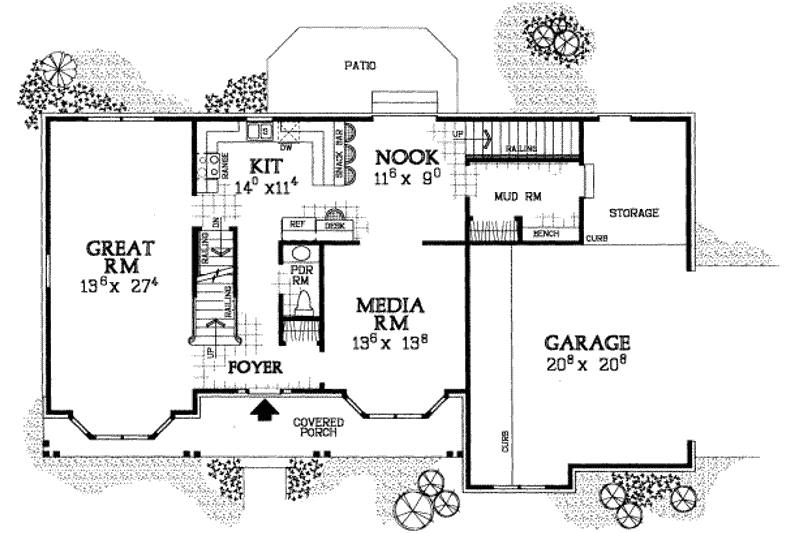 Architectural House Design - Floor Plan - Main Floor for Traditional House Plan #72-480 - 4 bed, 2.5 bath