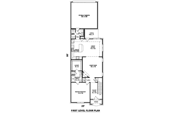 Floor Plan - Main Floor for European House Plan #81-13639 - 3 bed, 2.5 bath