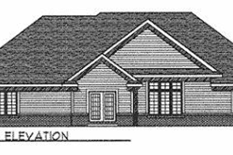 House Blueprint - Exterior - Rear Elevation for Traditional House Plan #70-384 - 3 bed, 2.5 bath