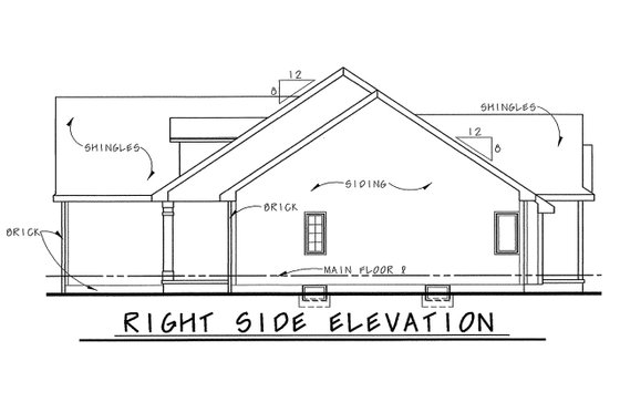 Exterior - Front Elevation 4 for Traditional House Plan #20-1666 - 3 bed, 2 bath
