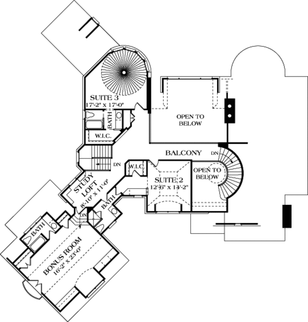 House Design - European Floor Plan - Upper Floor Plan #453-51