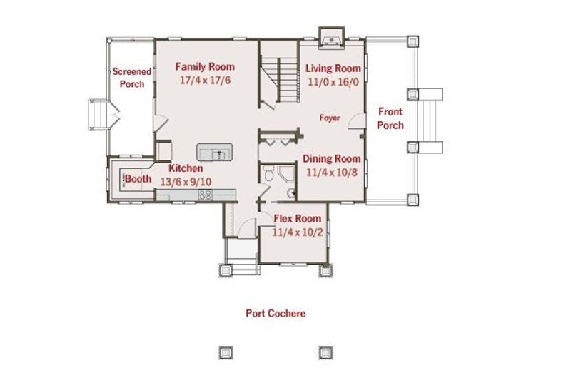 House Plan Design - Floor Plan - Main Floor for Craftsman House Plan #461-30 - 4 bed, 3 bath