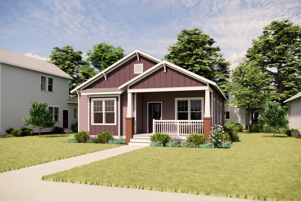 Exterior - Front Elevation 2 for Bungalow House Plan #936-31 - 3 bed, 2 bath