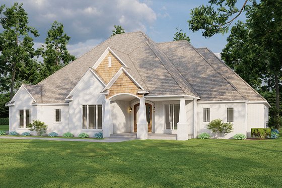 Exterior - Front Elevation 6 for European House Plan #923-17 - 4 bed, 4.5 bath