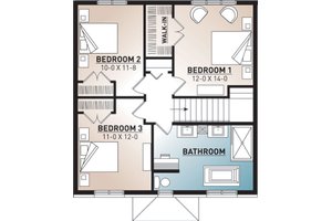 Floor Plan - Upper Floor for Traditional House Plan #23-2703 - 4 bed, 1.5 bath