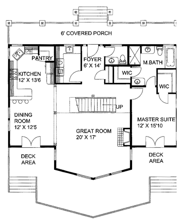 House Blueprint - Bungalow Floor Plan - Main Floor Plan #117-736