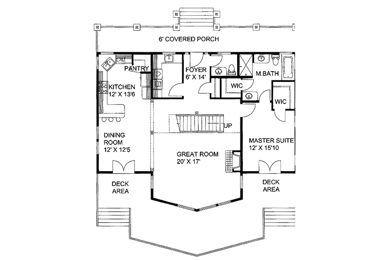 Architectural House Design - Floor Plan - Main Floor for Bungalow House Plan #117-736 - 4 bed, 2.5 bath