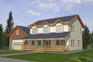 Country Exterior - Front Elevation Plan #117-343