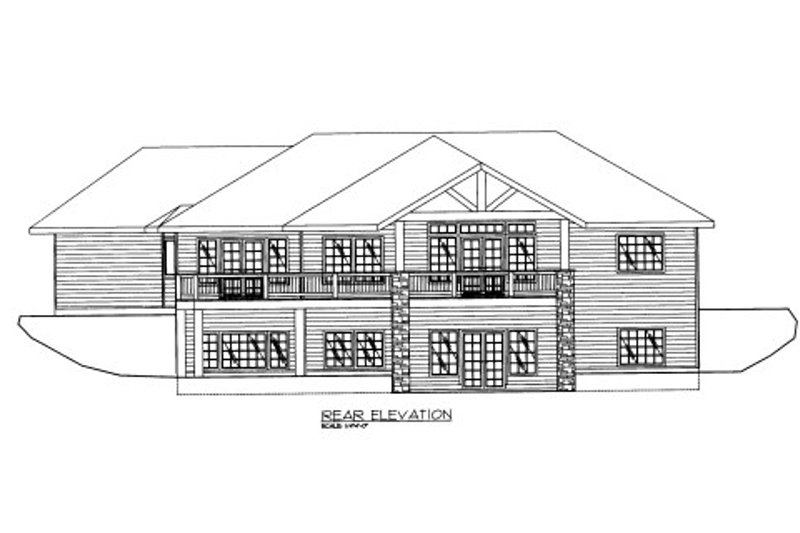 Architectural House Design - Exterior - Rear Elevation for Bungalow House Plan #117-696 - 3 bed, 2.5 bath