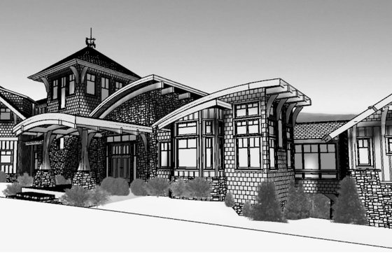 Exterior - Front Elevation 3 for Modern House Plan #921-33 - 4 bed, 3.5 bath
