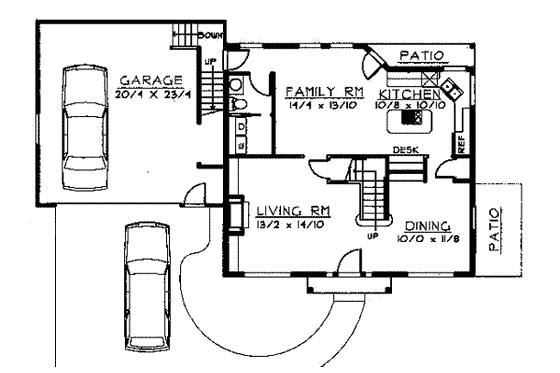 Floor Plan - Main Floor for Traditional House Plan #100-227 - 3 bed, 2.5 bath