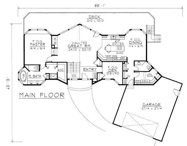 Contemporary Floor Plan - Main Floor Plan #112-138