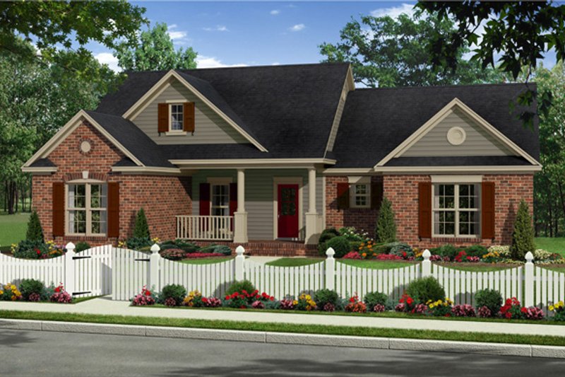 Architectural House Design - Country Exterior - Front Elevation Plan #21-340