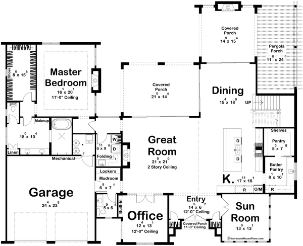 Dream House Plan - Floor Plan - Main Floor for Beach House Plan #455-765 - 4 bed, 4.5 bath