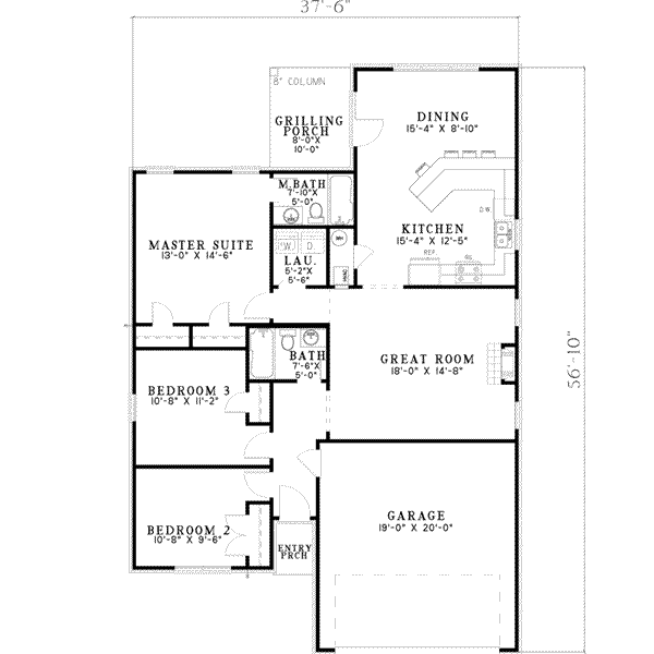 House Design - Traditional Floor Plan - Main Floor Plan #17-2249