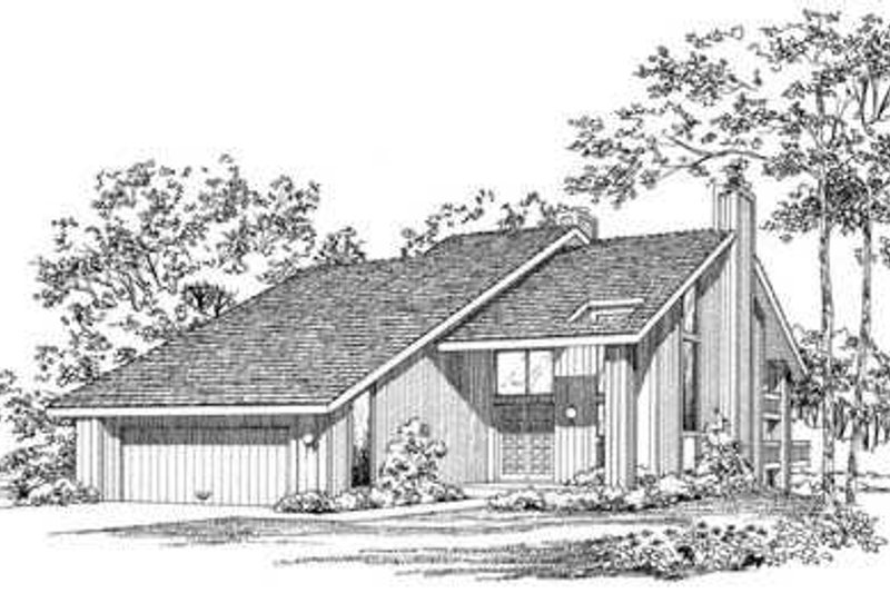 Home Plan - Contemporary Exterior - Front Elevation Plan #72-180