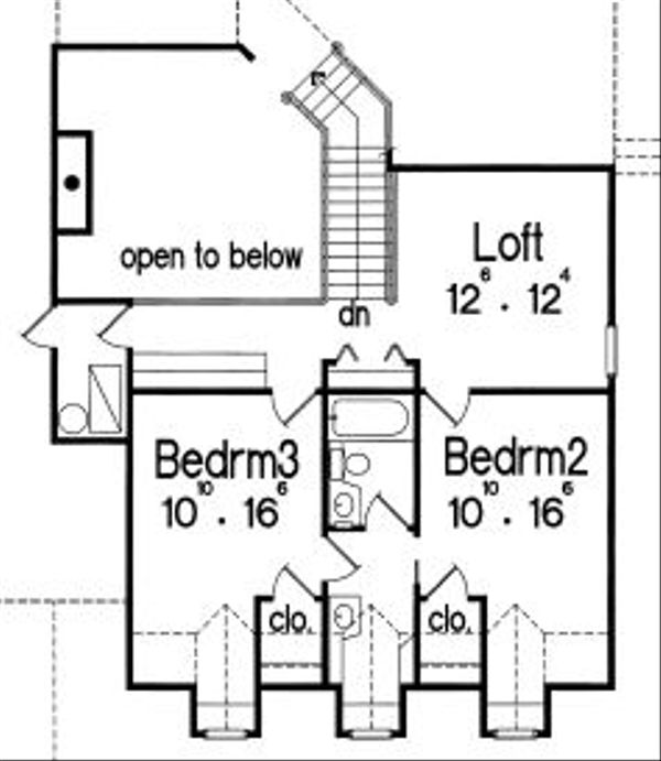 Traditional Floor Plan - Upper Floor Plan #417-311