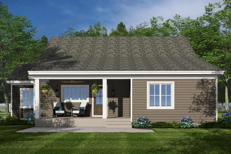 House Design - Exterior - Rear Elevation for Bungalow House Plan #51-1402 - 3 bed, 2 bath