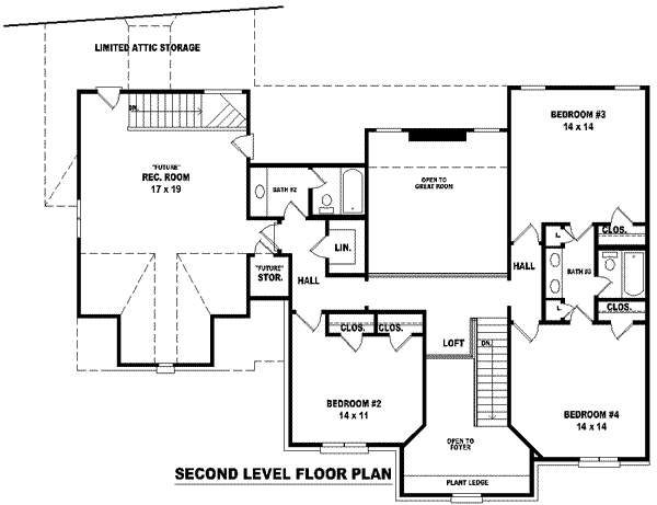 European Floor Plan - Upper Floor Plan #81-1094