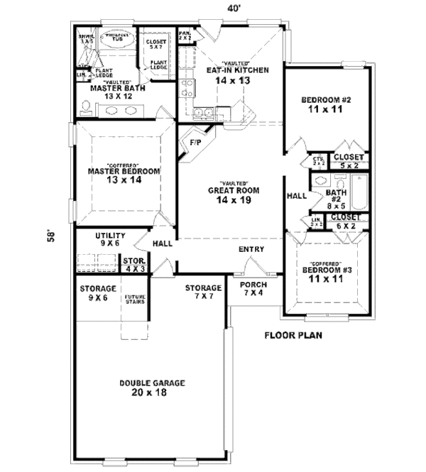 Traditional Floor Plan - Main Floor Plan #81-13789