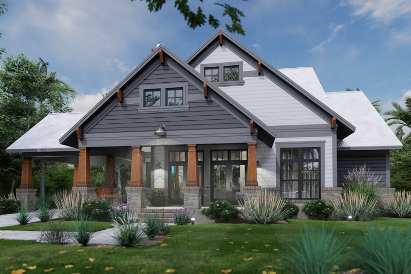 Dream House Plan - Exterior - Front Elevation 4 for Bungalow House Plan #120-279 - 3 bed, 2 bath