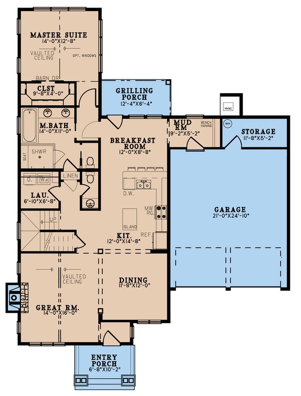 House Blueprint - Cottage Floor Plan - Main Floor Plan #923-316