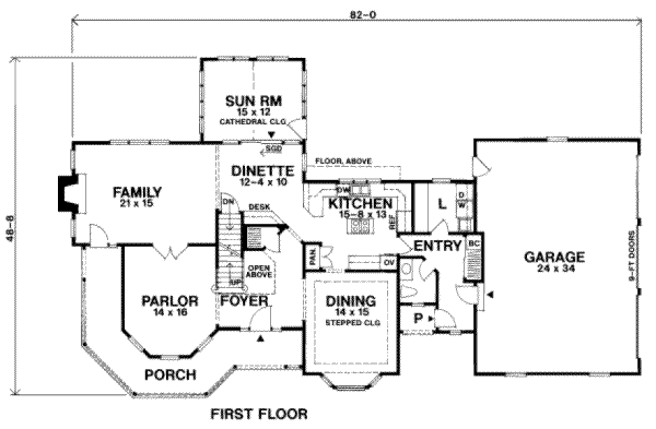 Victorian Floor Plan - Main Floor Plan #328-143