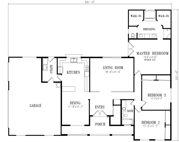 Home Plan - Adobe / Southwestern Floor Plan - Main Floor Plan #1-399