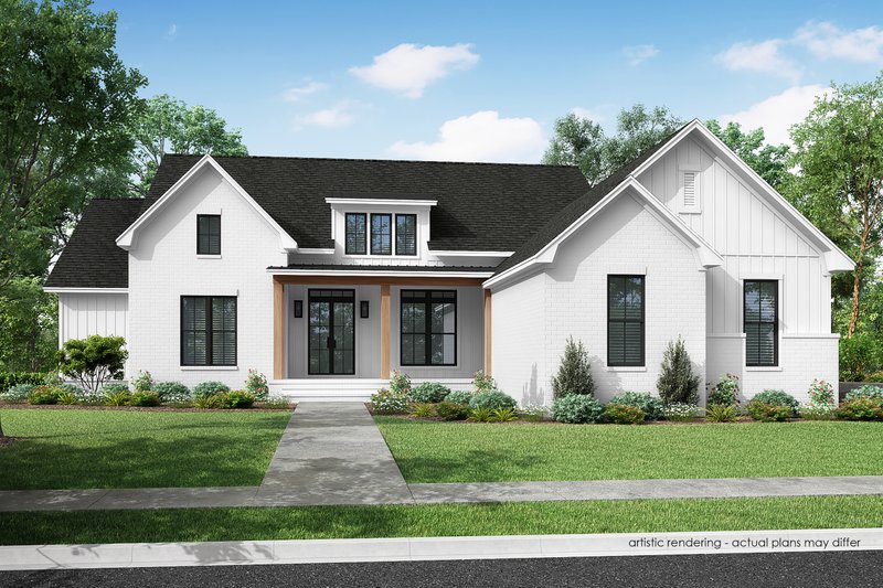 House Plan Design - Exterior - Front Elevation 3 for Farmhouse House Plan #430-291 - 4 bed, 3.5 bath