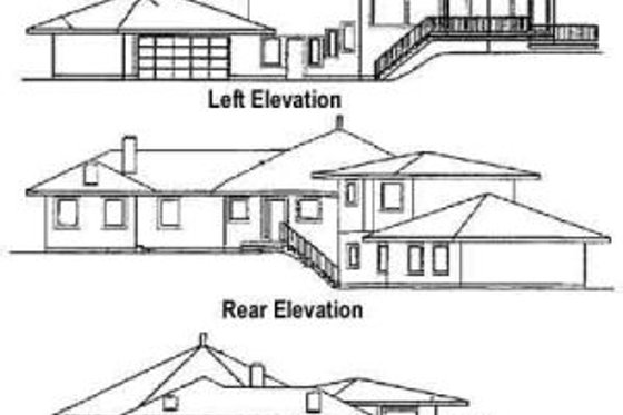 Exterior - Rear Elevation for Traditional House Plan #60-372 - 3 bed, 2.5 bath