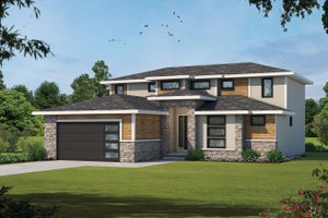 Contemporary Exterior - Front Elevation Plan #20-2429
