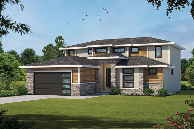Architectural House Design - Contemporary Exterior - Front Elevation Plan #20-2429