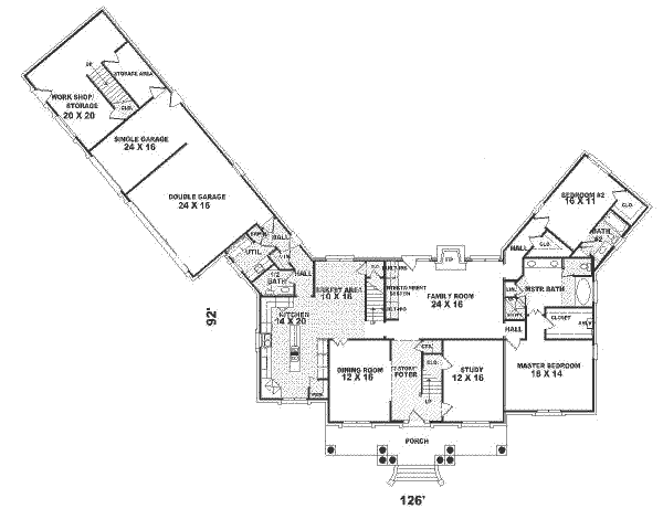 Colonial Floor Plan - Main Floor Plan #81-389