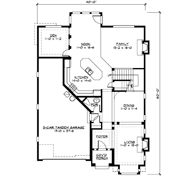 Traditional Floor Plan - Main Floor Plan #132-153