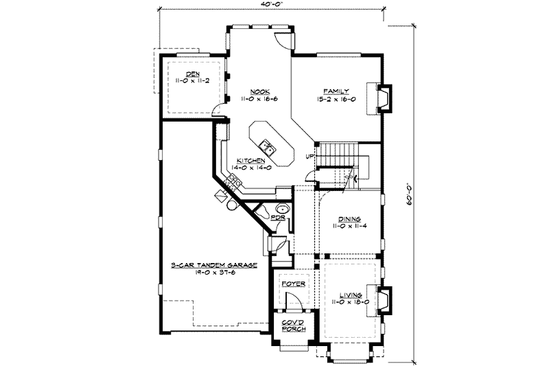 Home Plan - Floor Plan - Main Floor for Traditional House Plan #132-153 - 4 bed, 2.5 bath