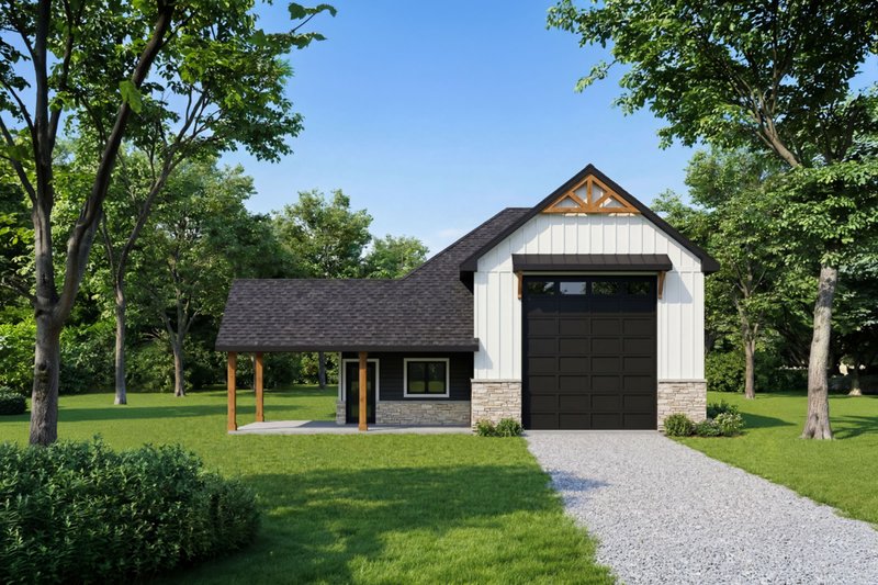 House Design - Exterior - Rear Elevation for Craftsman House Plan #20-2644 - 1 bed, 1 bath