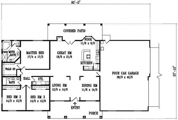 Southern Floor Plan - Main Floor Plan #1-1084