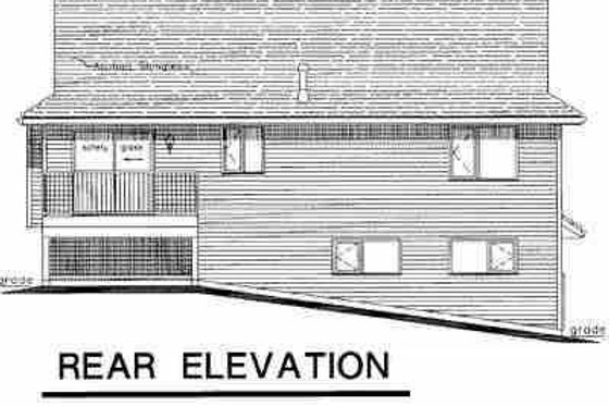 Exterior - Rear Elevation for Traditional House Plan #18-307 - 3 bed, 1 bath