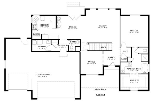 Home Plan - Traditional Floor Plan - Main Floor Plan #1060-25