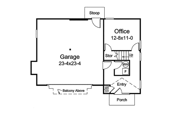 Floor Plan - Main Floor House Plan #57-596 - 1 bed, 1 bath