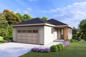 House Blueprint - Prairie Exterior - Front Elevation Plan #124-1450