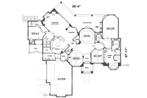 Floor Plan - Main Floor for European House Plan #135-104 - 5 bed, 4.5 bath