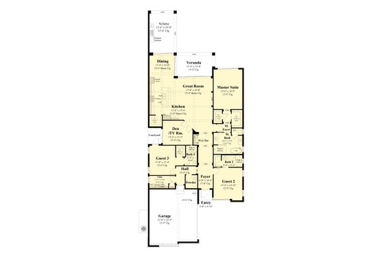 Floor Plan - Main Floor for Contemporary House Plan #930-539 - 3 bed, 3.5 bath
