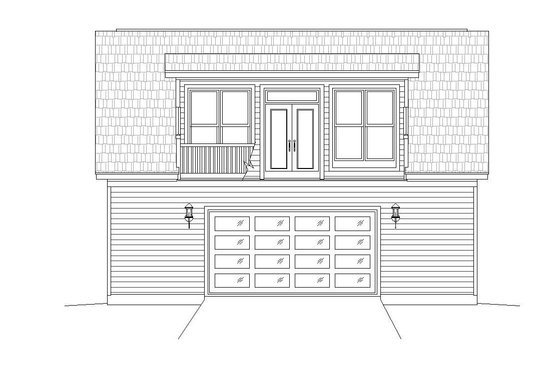 Exterior - Rear Elevation 1 for Contemporary House Plan #932-239, 0.5 bath