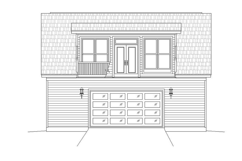 Home Plan - Exterior - Rear Elevation 1 for Contemporary House Plan #932-239, 0.5 bath