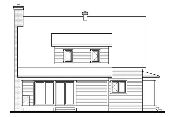 Exterior - Rear Elevation for Country House Plan #23-2669 - 3 bed, 1.5 bath