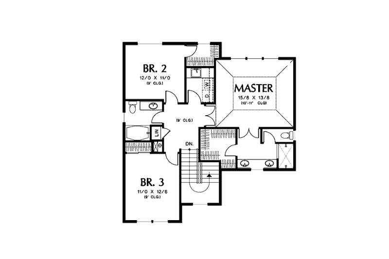 Architectural House Design - Floor Plan - Upper Floor for Traditional House Plan #48-513 - 4 bed, 3.5 bath